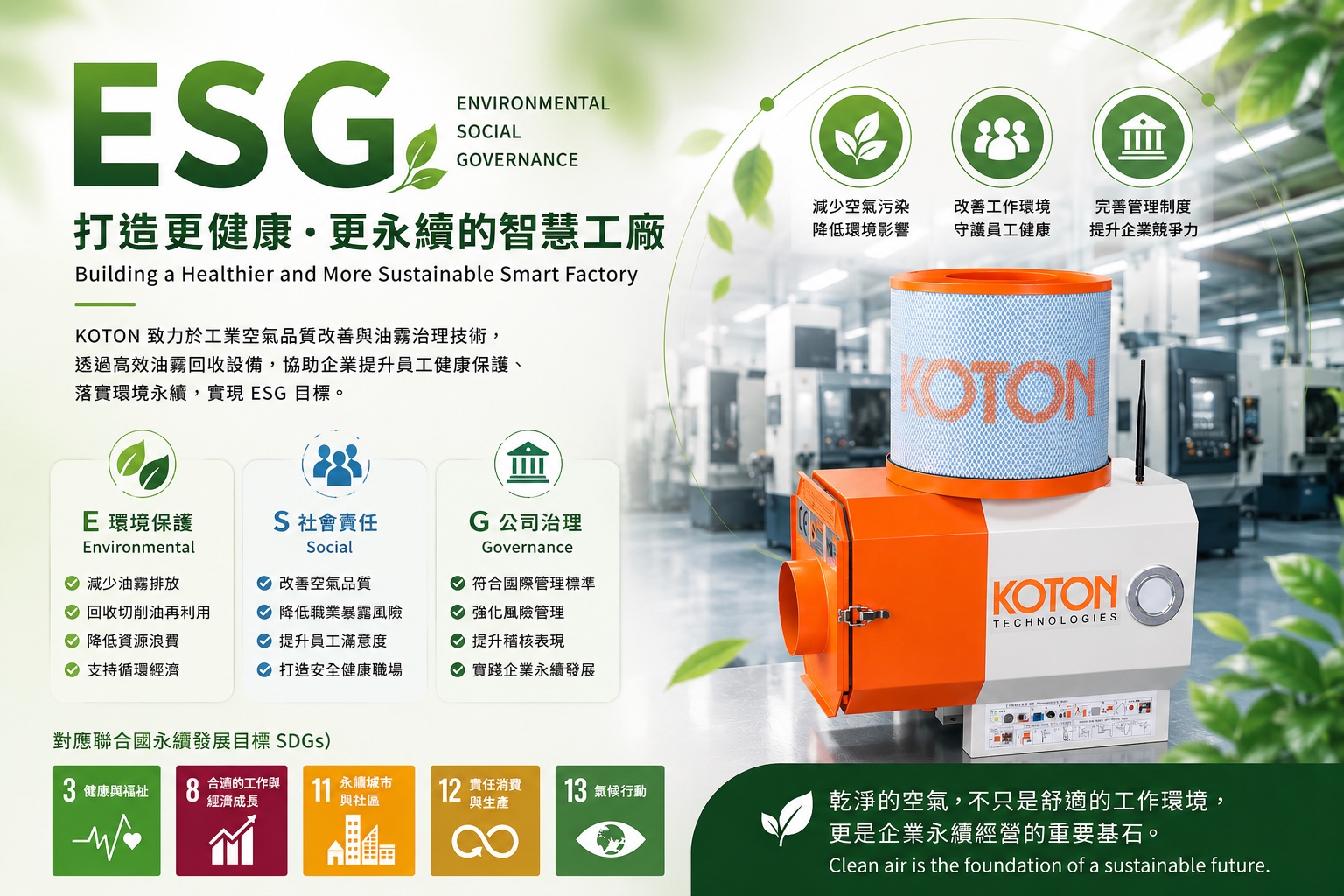 ESG時代下的製造業新課題：為什麼油霧治理已成為企業永續的重要指標？